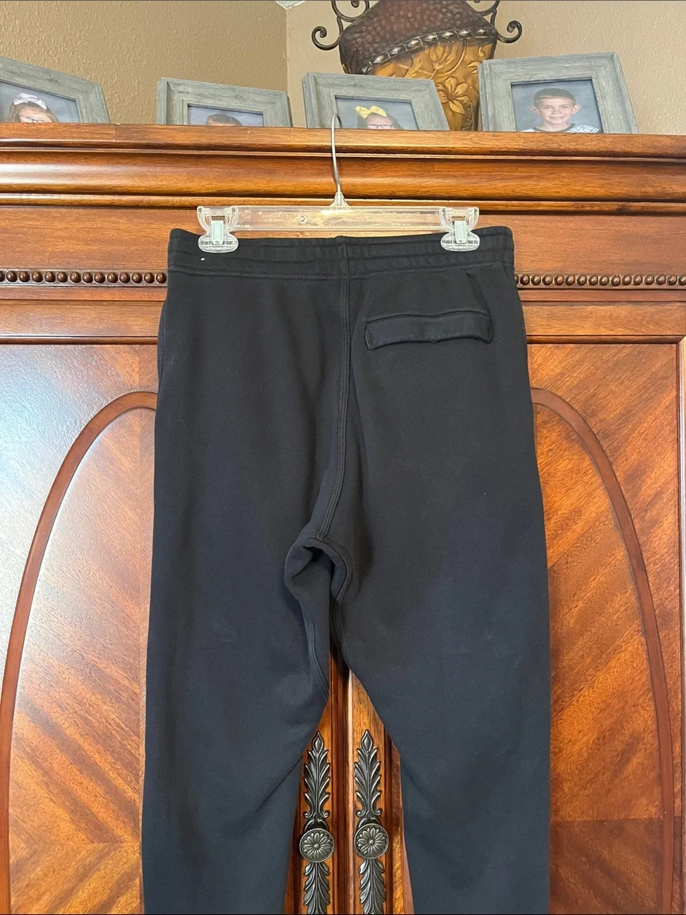 Nike Black Men’s Jogger Sweatpants with White Swoosh